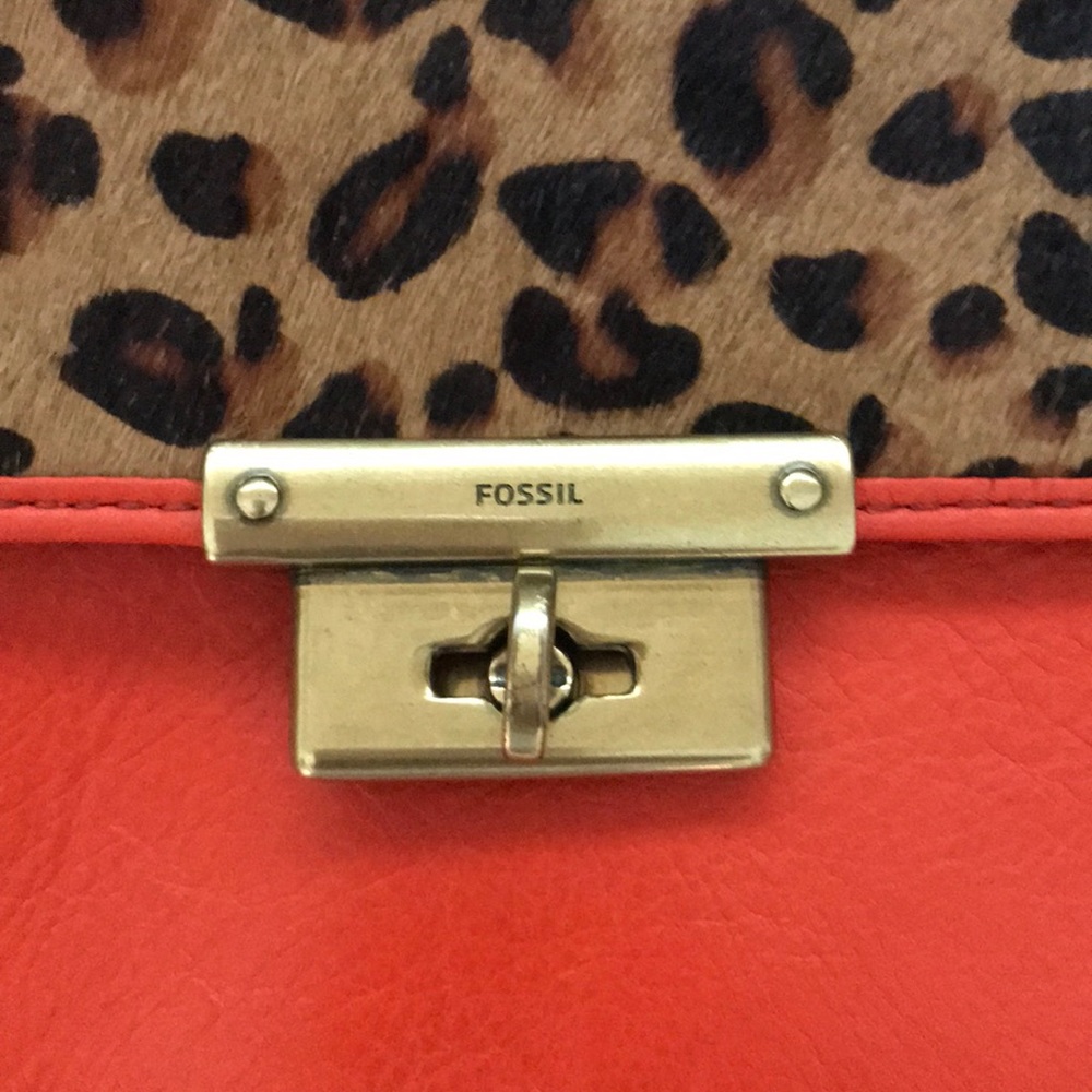 FOSSIL Calf Hair and Orange Clutch 🧡 - Picture 3 of 8